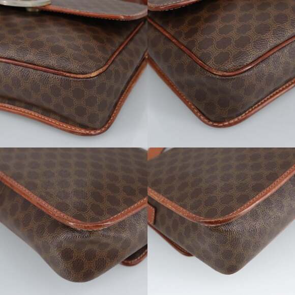 CELINE Macadam Canvas Circle Shoulder Bag Pvc Leather Brown - Picture 10 of 12